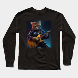 Rockstar Cat Guitar Long Sleeve T-Shirt